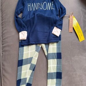 Rae Dunn, Handsome Navy and Cream Kids Pajama Set